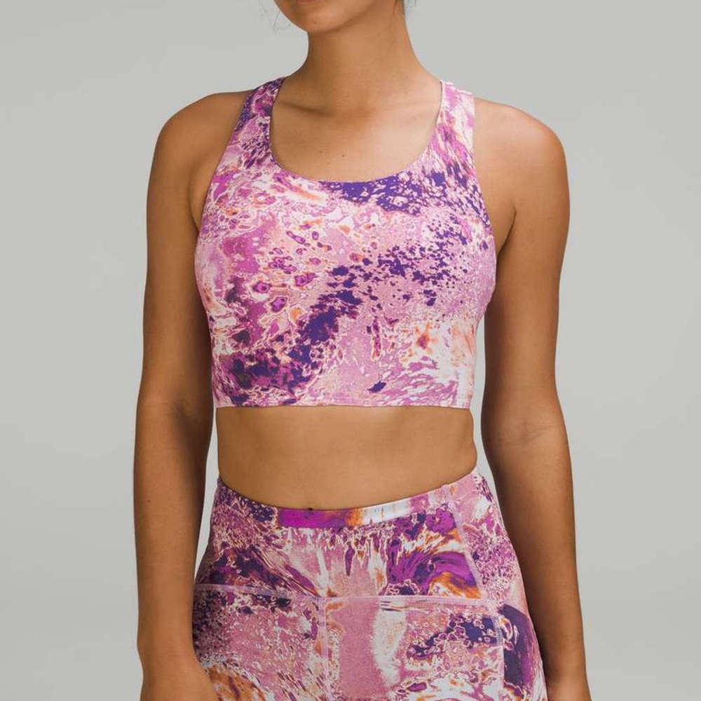 LULULEMON LIMITED EDITION STASH IT BRA ANTICIPATION PINK MULTI